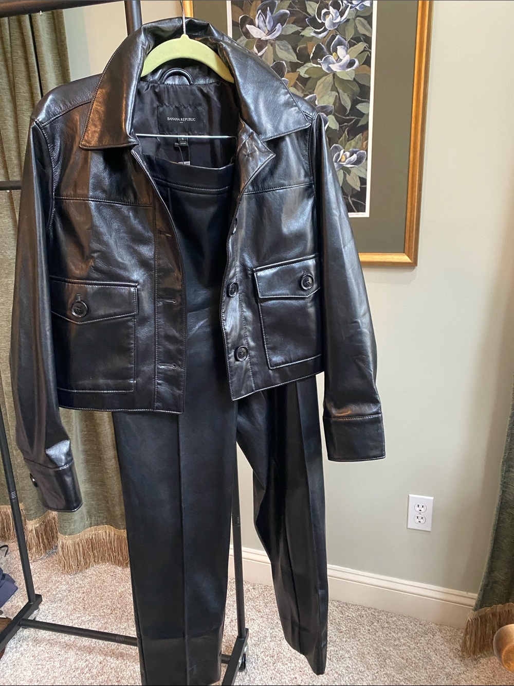 Banana Republic Black Faux Leather Set
